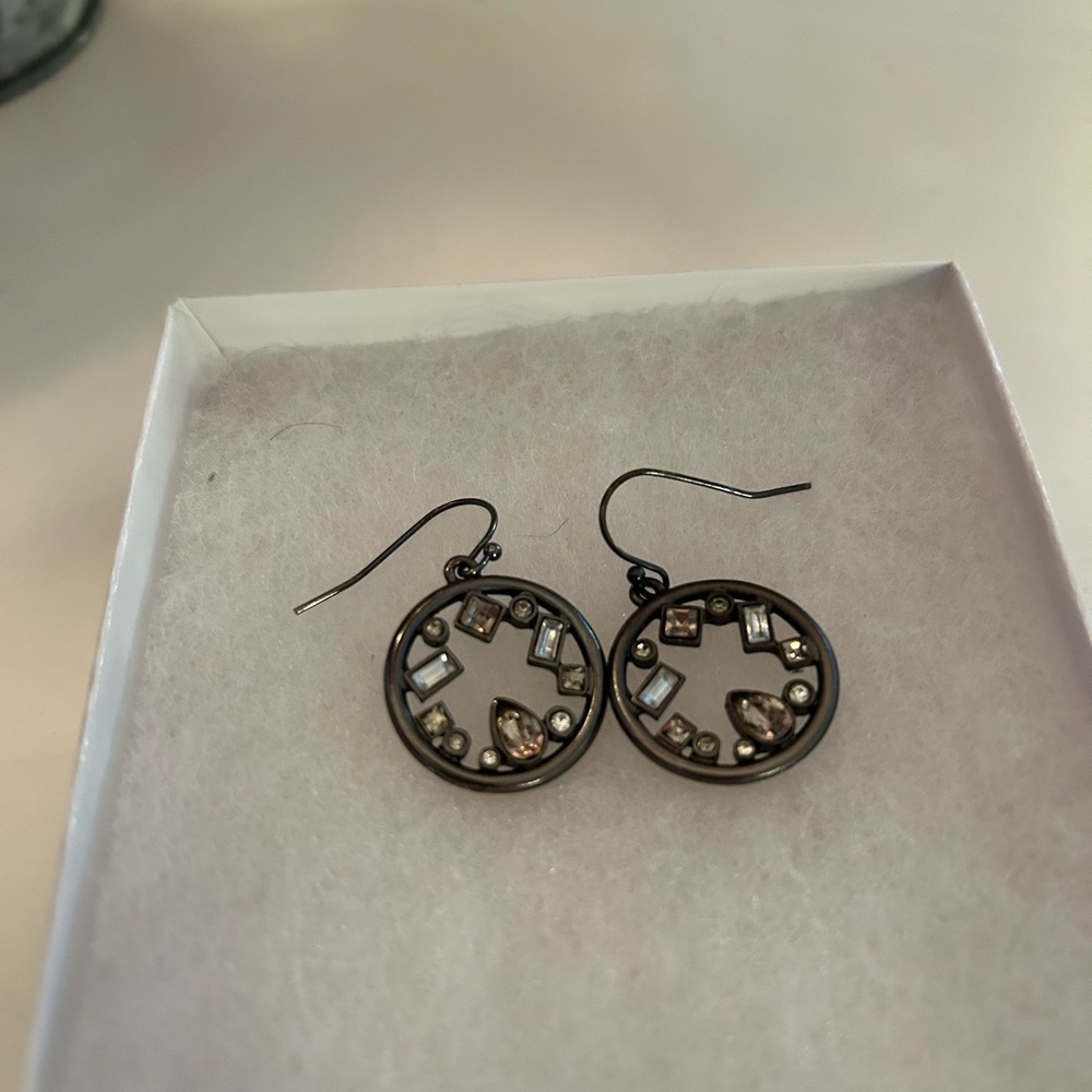 Elegant Bronze and Silver Earrings